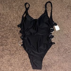 NWT Side Ring Backless Swimsuit